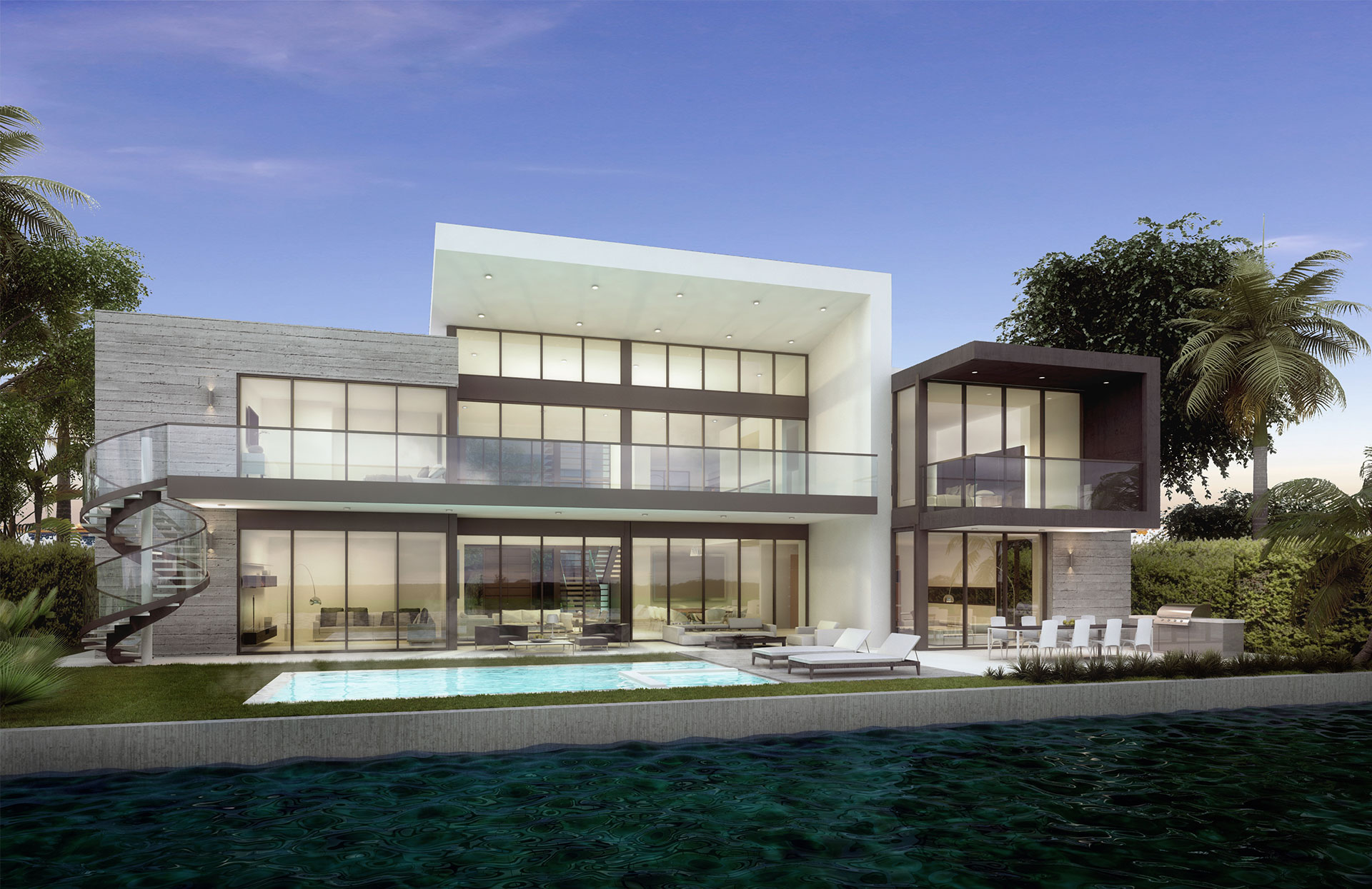 mola-ave-architecture-back Back View architecture project at Mola Ave, Fort Lauderdale