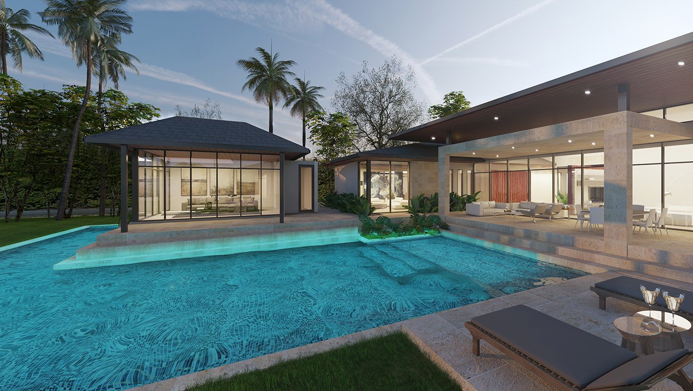 suncrest-drive-architecture-exterior-view-swimming-pool-2 We developed the Architecturen of the Suncrest Drive, Florida