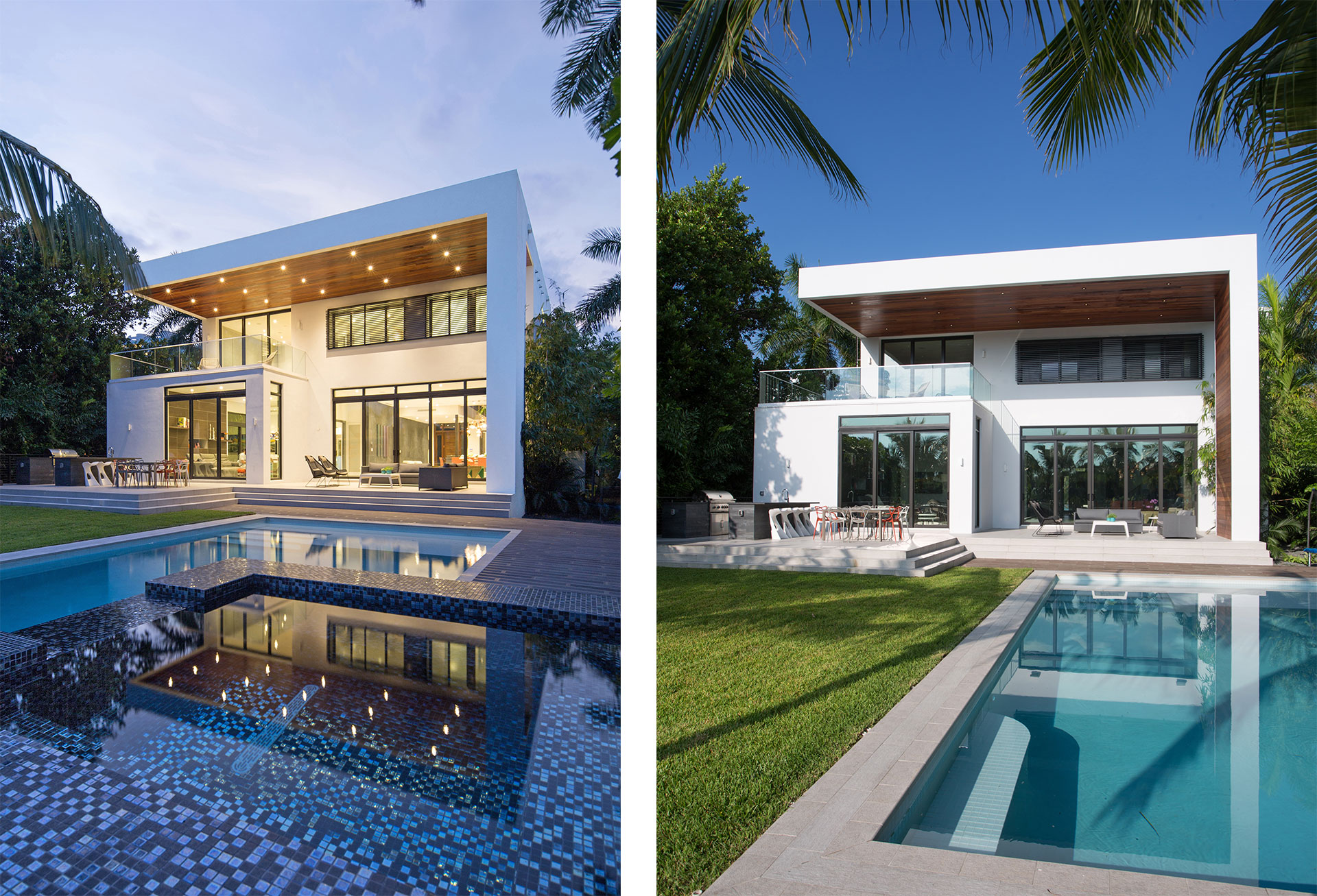 Exterior Architecture swimming pool view project in 475 Center Island Drive, Florida