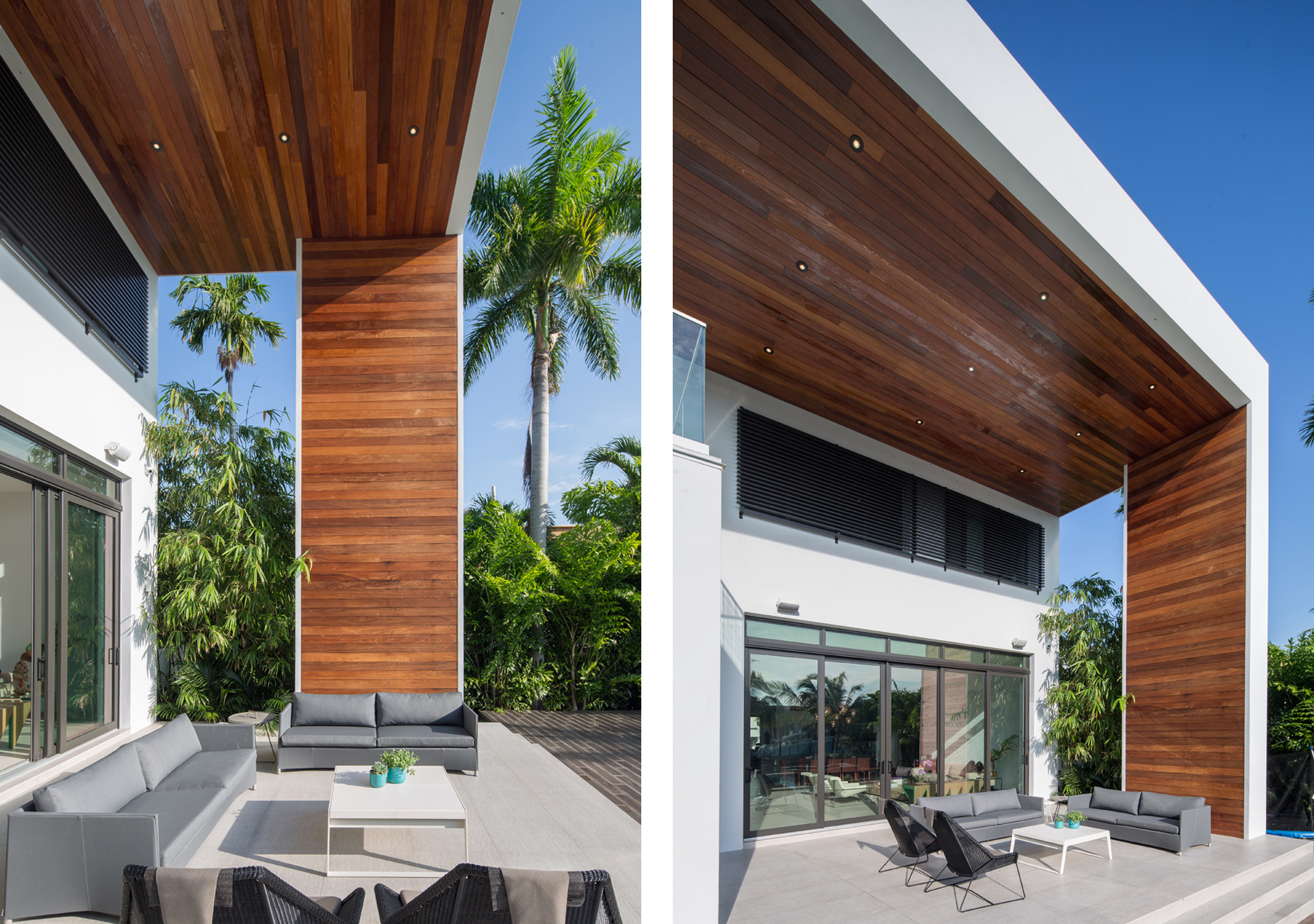 Exterior Architecture terrace view project in 475 Center Island Drive, Florida