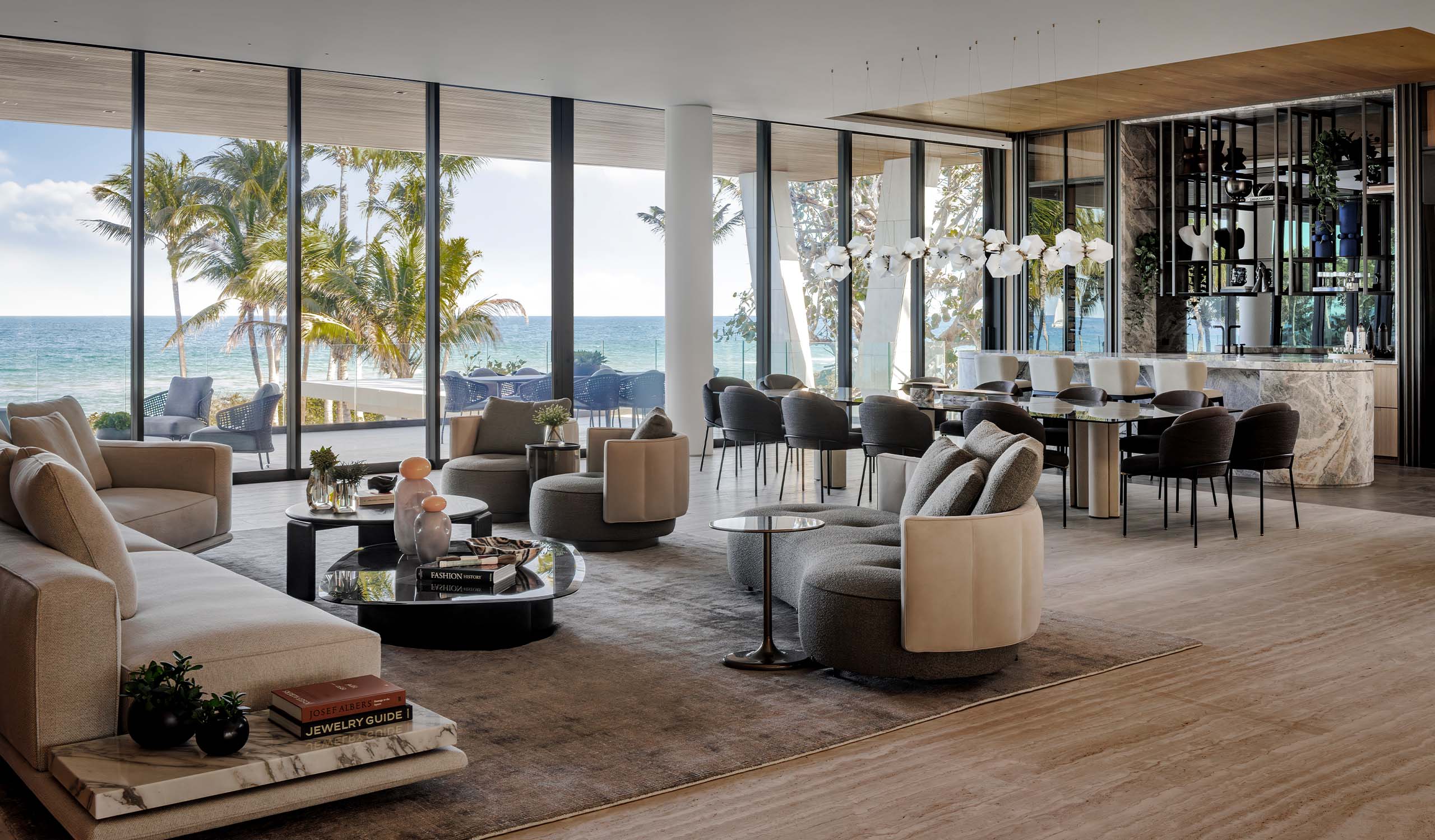 255 Ocean, Golden Beach - Living Room Dining and Bar